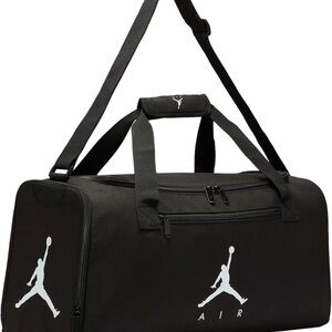Jordan Black Duffel Bag with Sturdy Handles and Modern Design